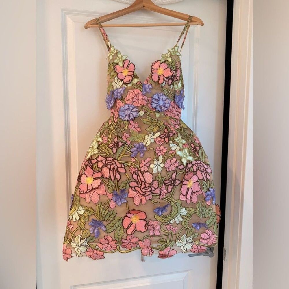 NEW BRONX AND BANCO Iris Floral Aria Pink Purple Multi Mini Dress - Picture 6 of 12